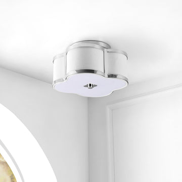 Quatrefoil Scalloped Shade Metal Classic Glam LED Flush Mount - JONATHAN Y